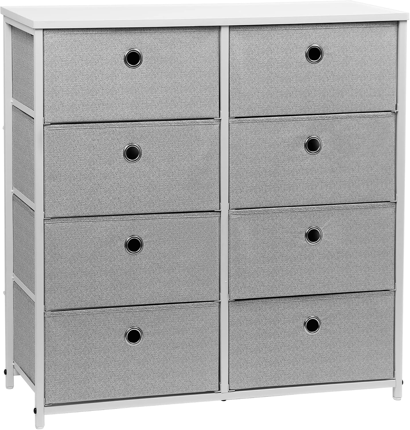 White 8 Drawer Fabric Dresser N531680