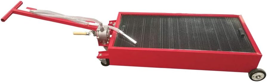Red 20 Gallon Oil Drain Pan with Pump and 8' Hose O5549