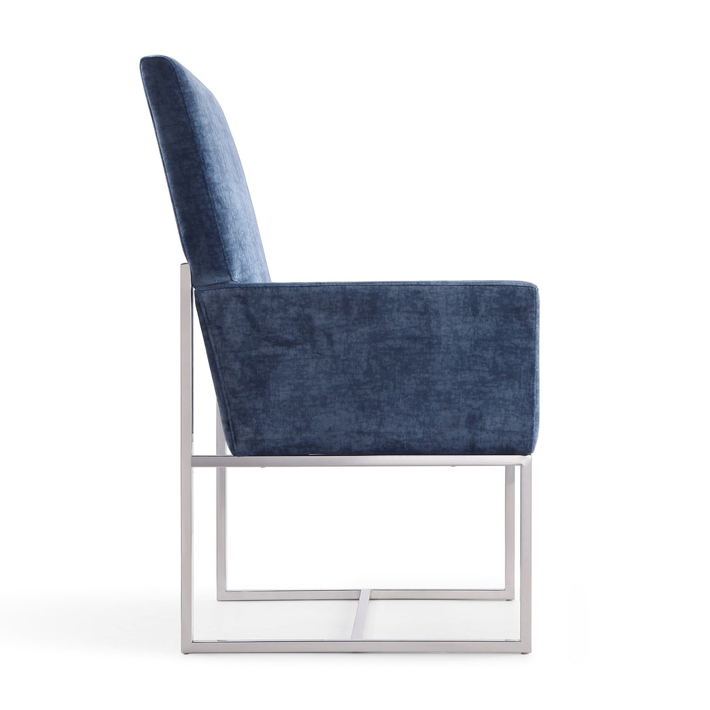 Champagne Upholstered Metal Dining Armchair Z457