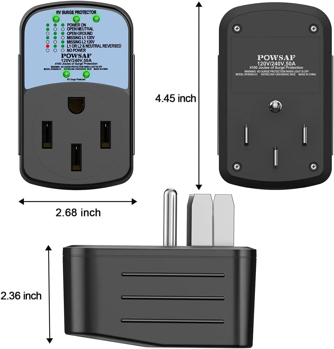 50 Amp RV Surge Protector, 4100 Joules, Pack of 2 M39941