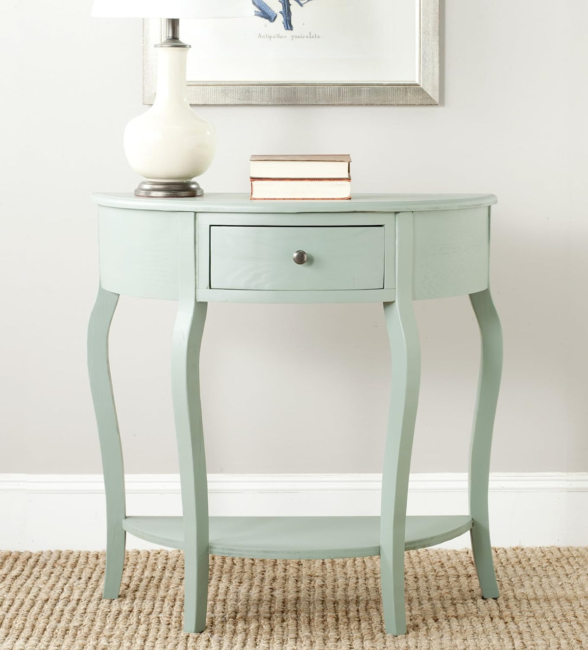 French Grey Demilune Console Table I49346