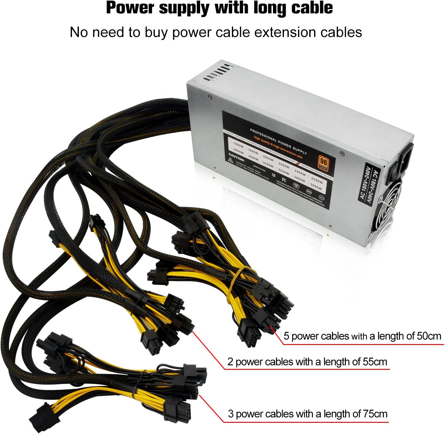 2000-2500W 2U Single Channel Mining PSU H466983