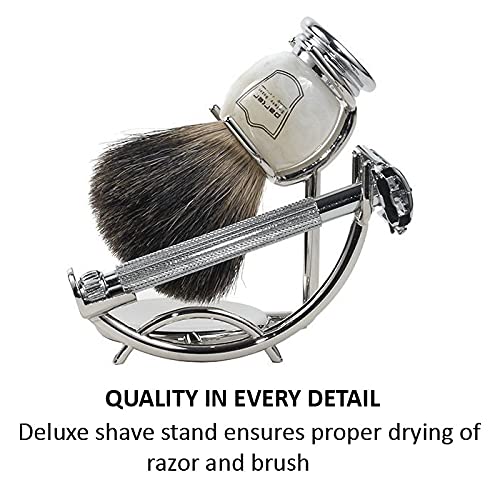 29L Safety Razor Shave Set with Black Badger Brush & Stand Z14791