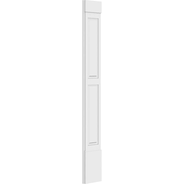 12x22W x 90x22H x 2x22P Two Equal Raised Panel PVC Pilaster with Standard Capital & Base (Pair) K54319