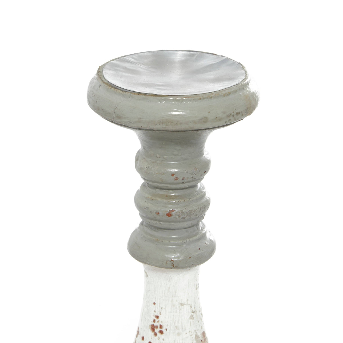 White and Grey Wood Candle Holders Q61241