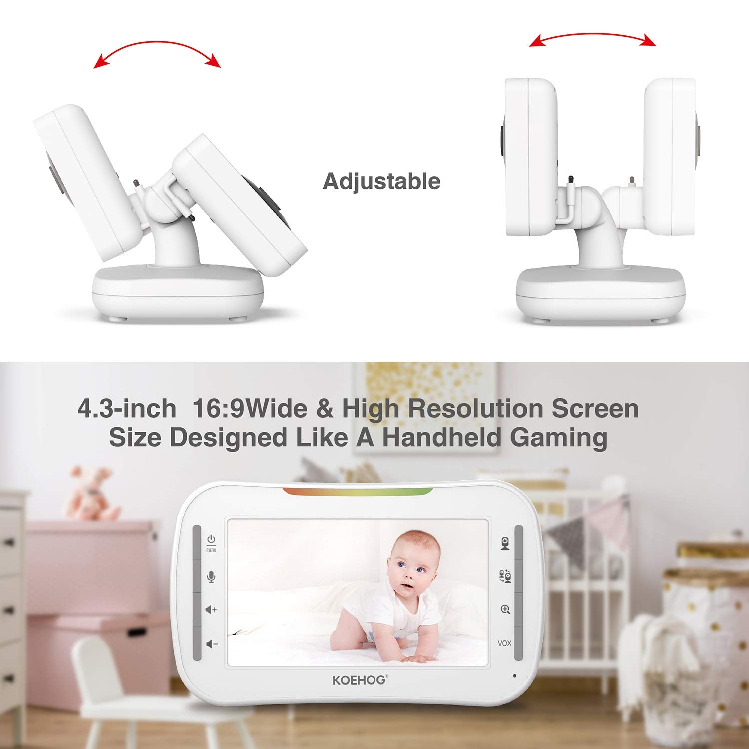 4.3 High Resolution Screen Video Baby Monitor L363694