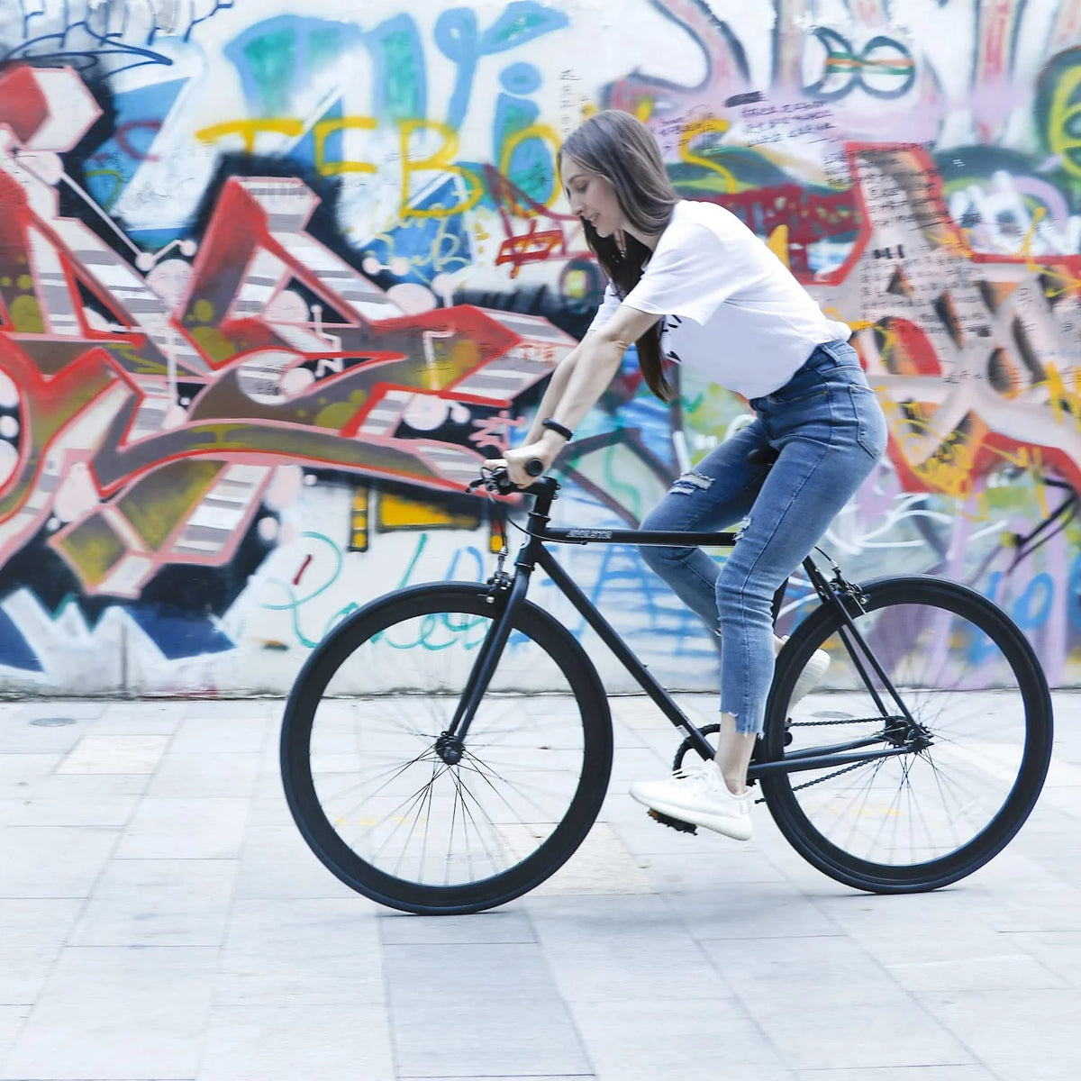 Black Fixed Gear Urban Commuter Bike S146452