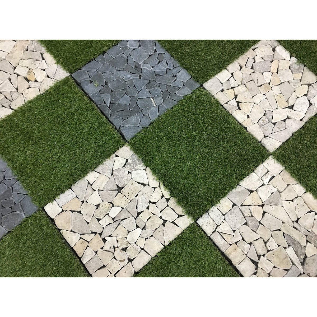 Natural Travertine Stone White Deck Tile, 6 PC Set A77881