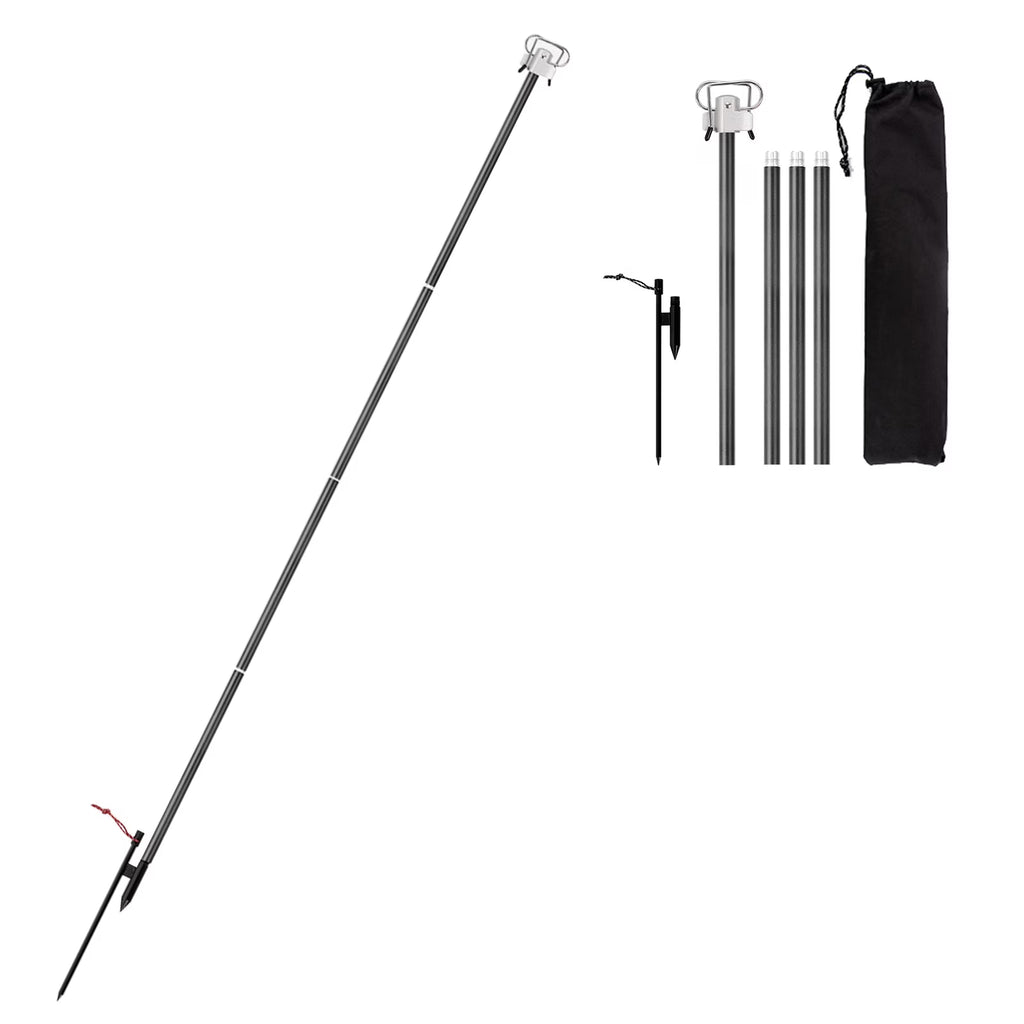 Portable Camping Folding Lamp Pole Lightweight Collapsible Aluminum Lantern Stand Light Hanger Holder Stick M364