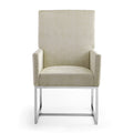 Champagne Upholstered Metal Dining Armchair Z457