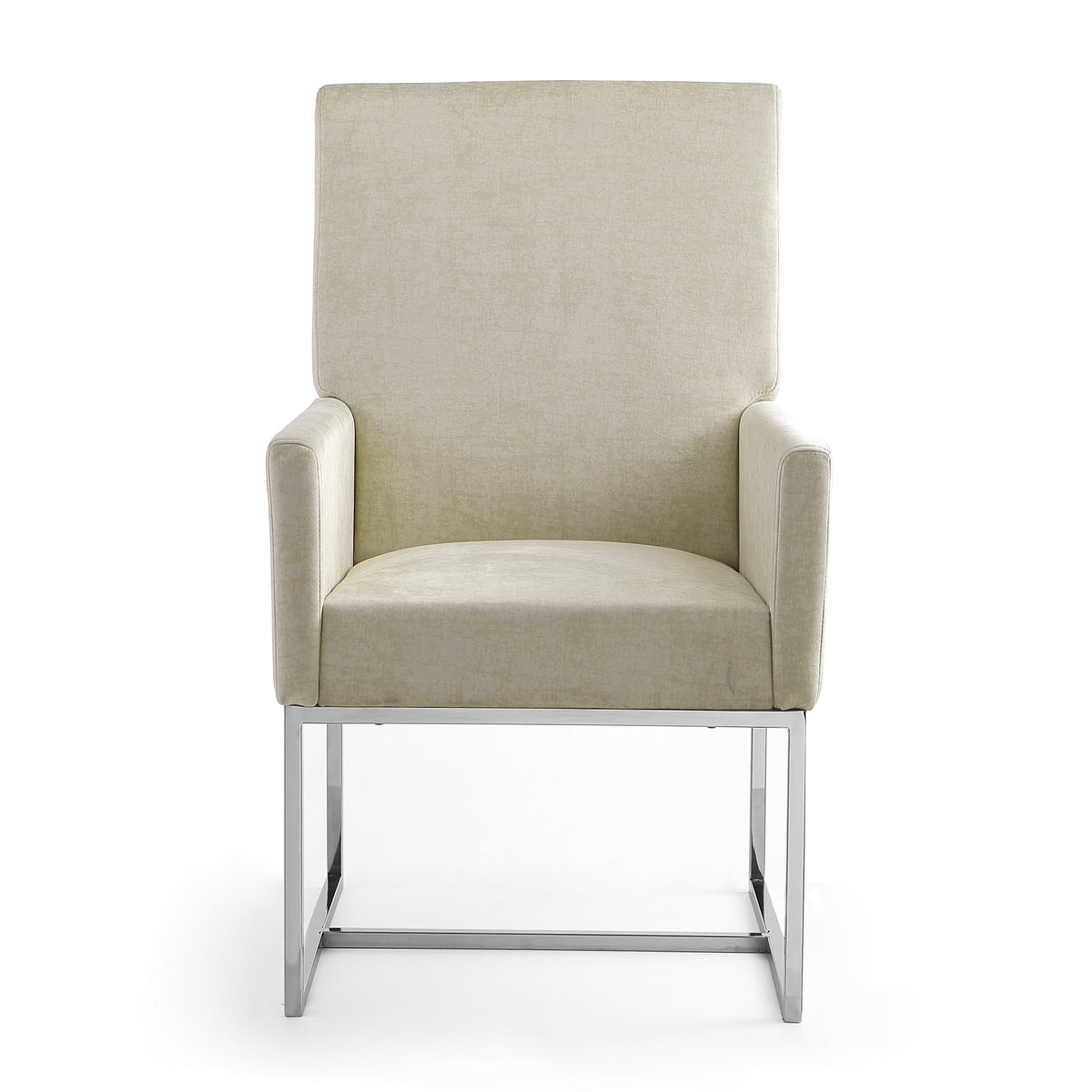 Champagne Upholstered Metal Dining Armchair Z457
