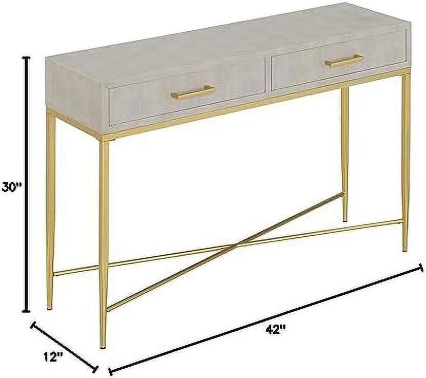 White Scallop Console Table B46156