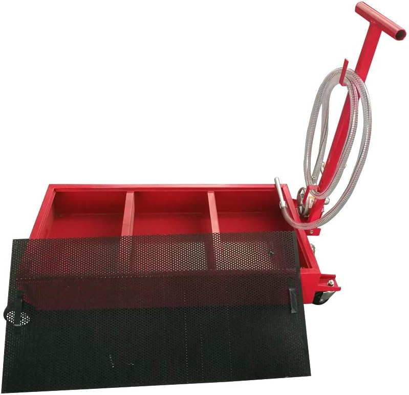 Red 20 Gallon Oil Drain Pan with Pump and 8' Hose O5549