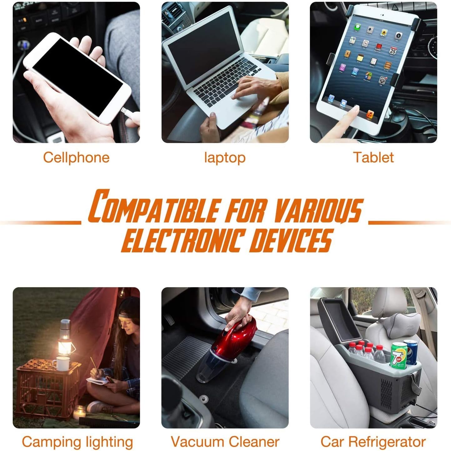 1000W Power Inverter DC 12V to 110V AC Car Inverter with Dual AC Outlets 2.4A USB and Dual 12V Car Cigarette Lighter Modified Wave Inverter Pack of 2 G140663