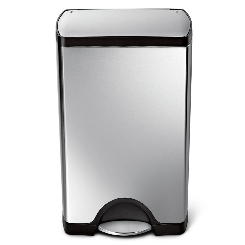Rectangular Step Trash Can, Stainless Steel, 38 L / 10 Gal Q354083