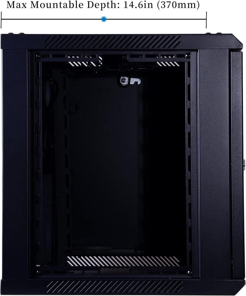 9U Wall Mount Server Cabinet Network Rack Enclosure, Black J2734