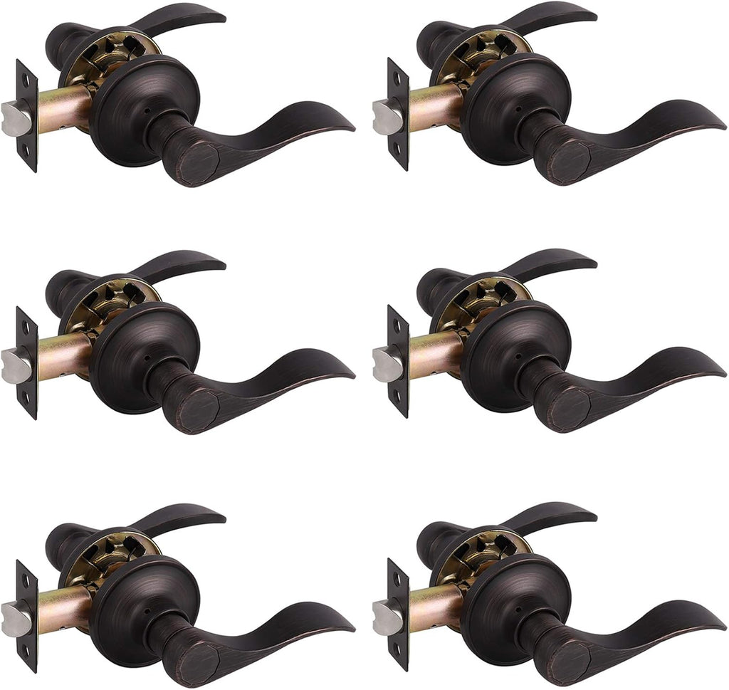 6 Pack Matte Black Passage Levers Interior Door Handles D237258