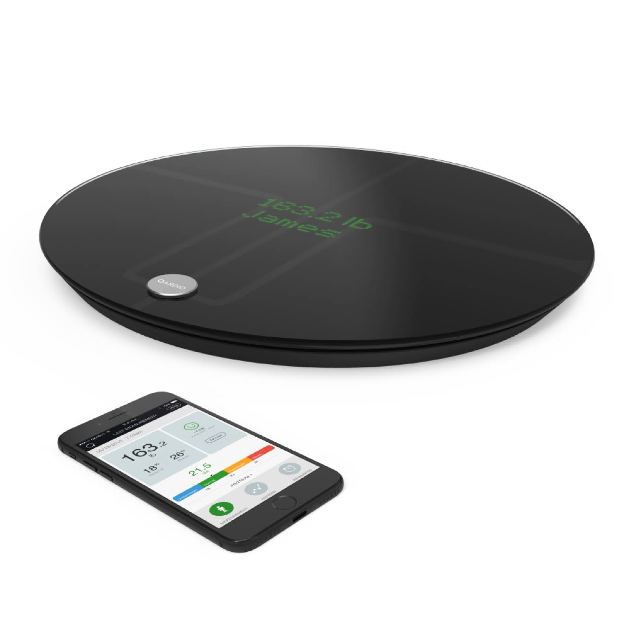 Black Wireless Smart Scale & Body Analyzer V318