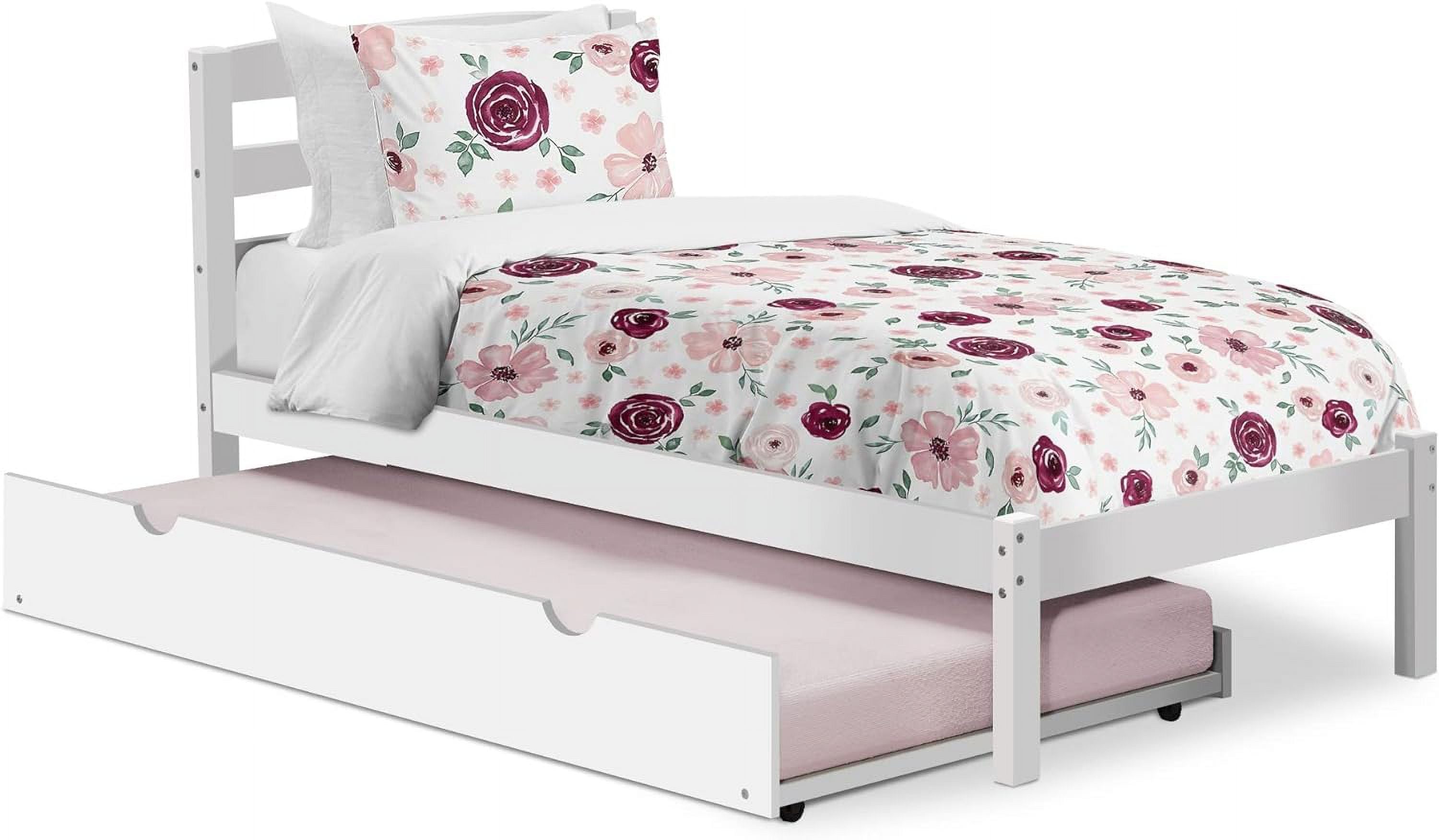White Pine Wood Trundle Bed D99531