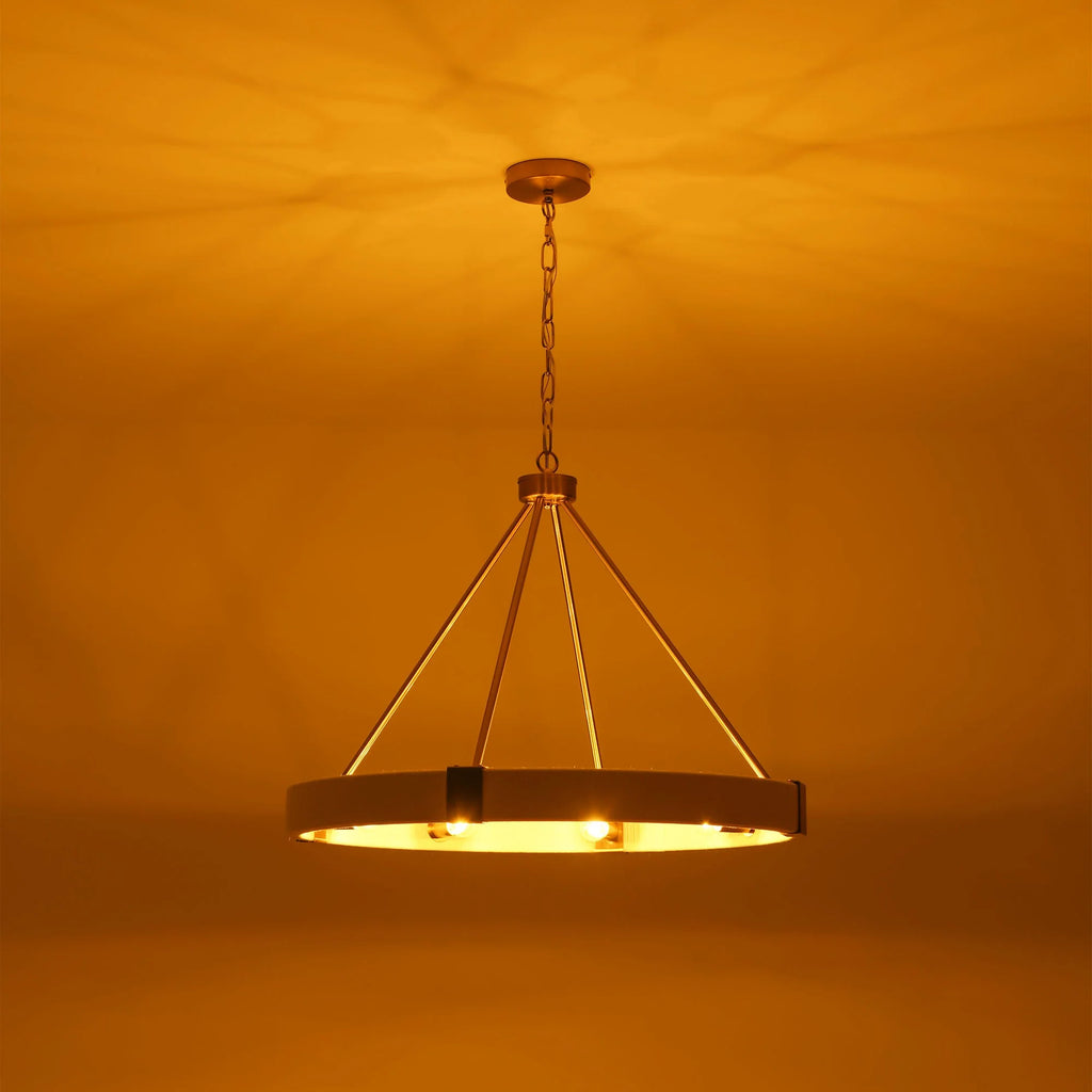 8-Light Dimmable Fabric Ring Chandelier W96533
