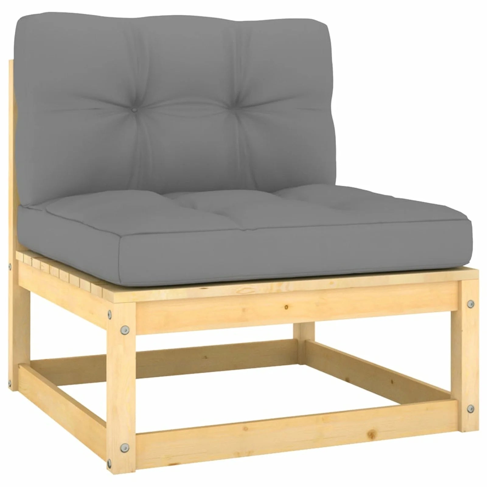 5 Piece Outdoor Sectional Furniture Set with Gray Cushions Y3545