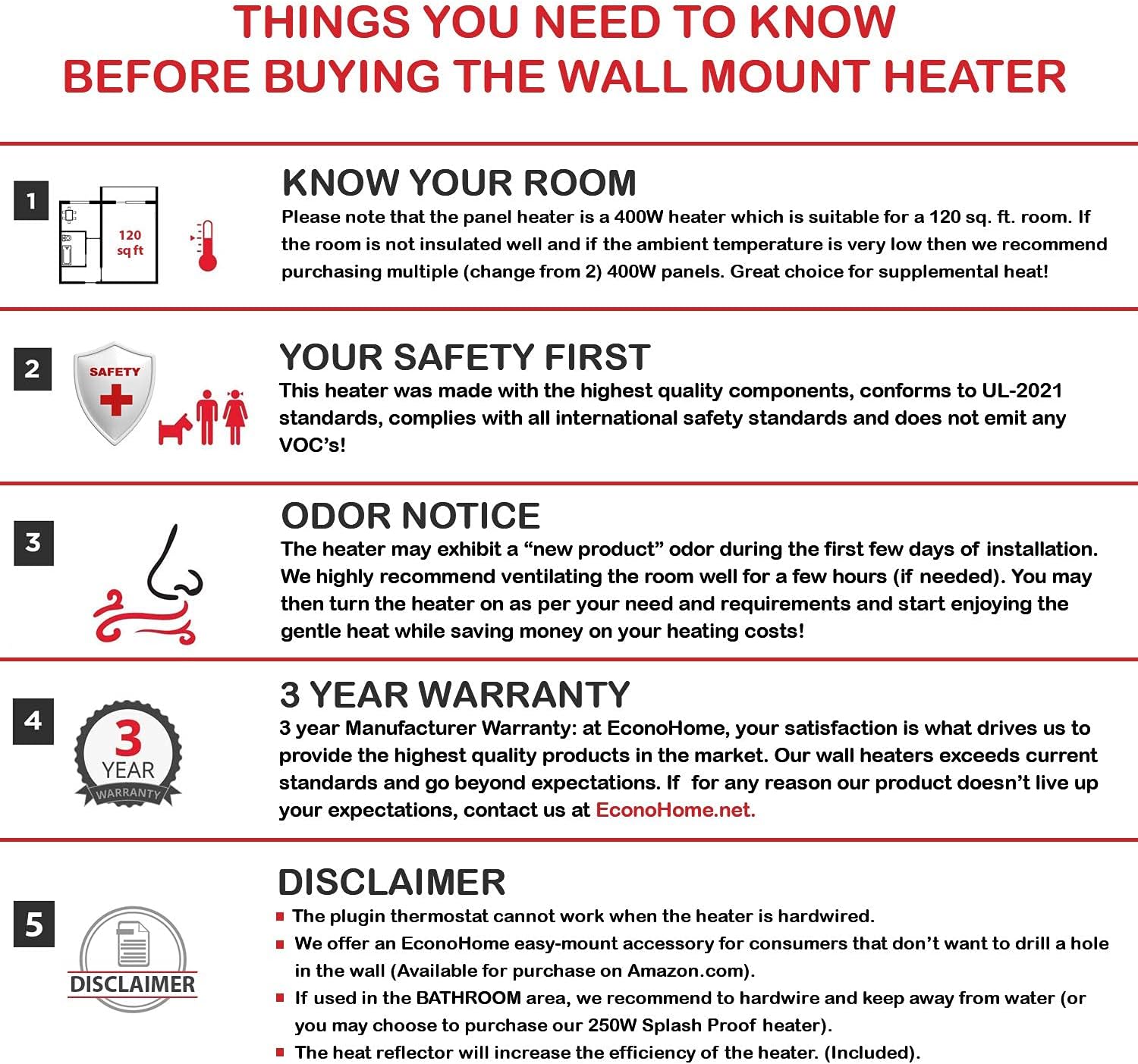 Wall Mount Smart Space Heater Panel, WiFi Thermostat, 400W Convection Heater Q3405