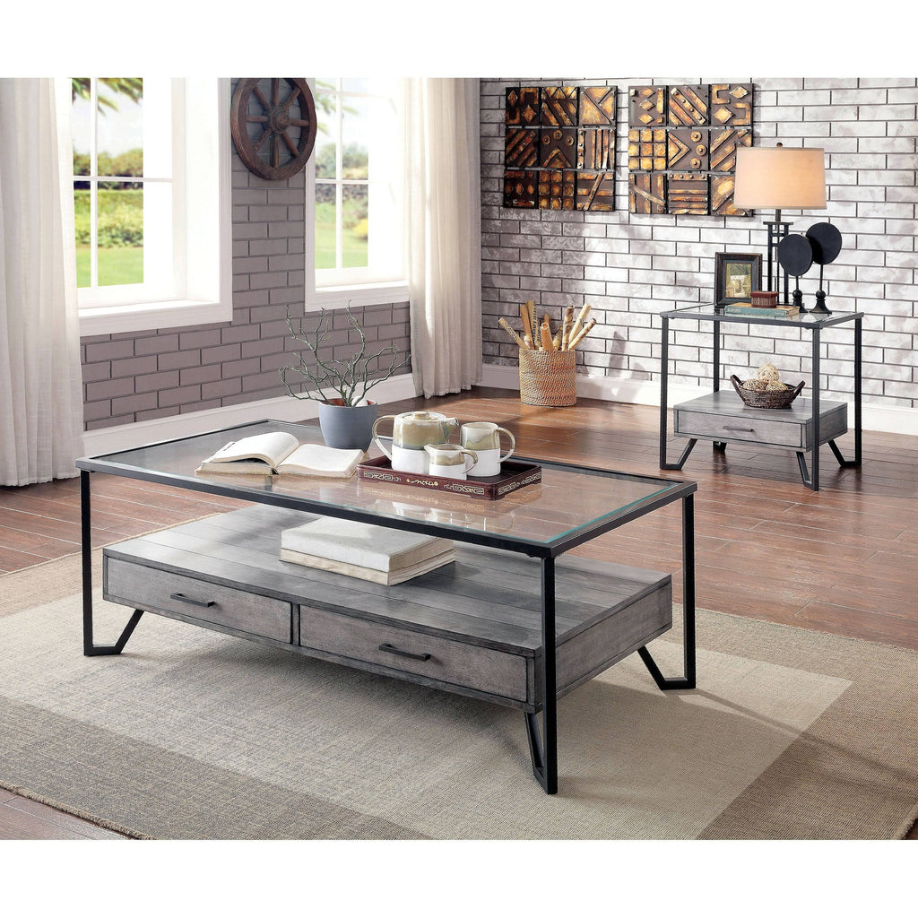 Grey 1-Shelf End Table - Set of 2 W42312