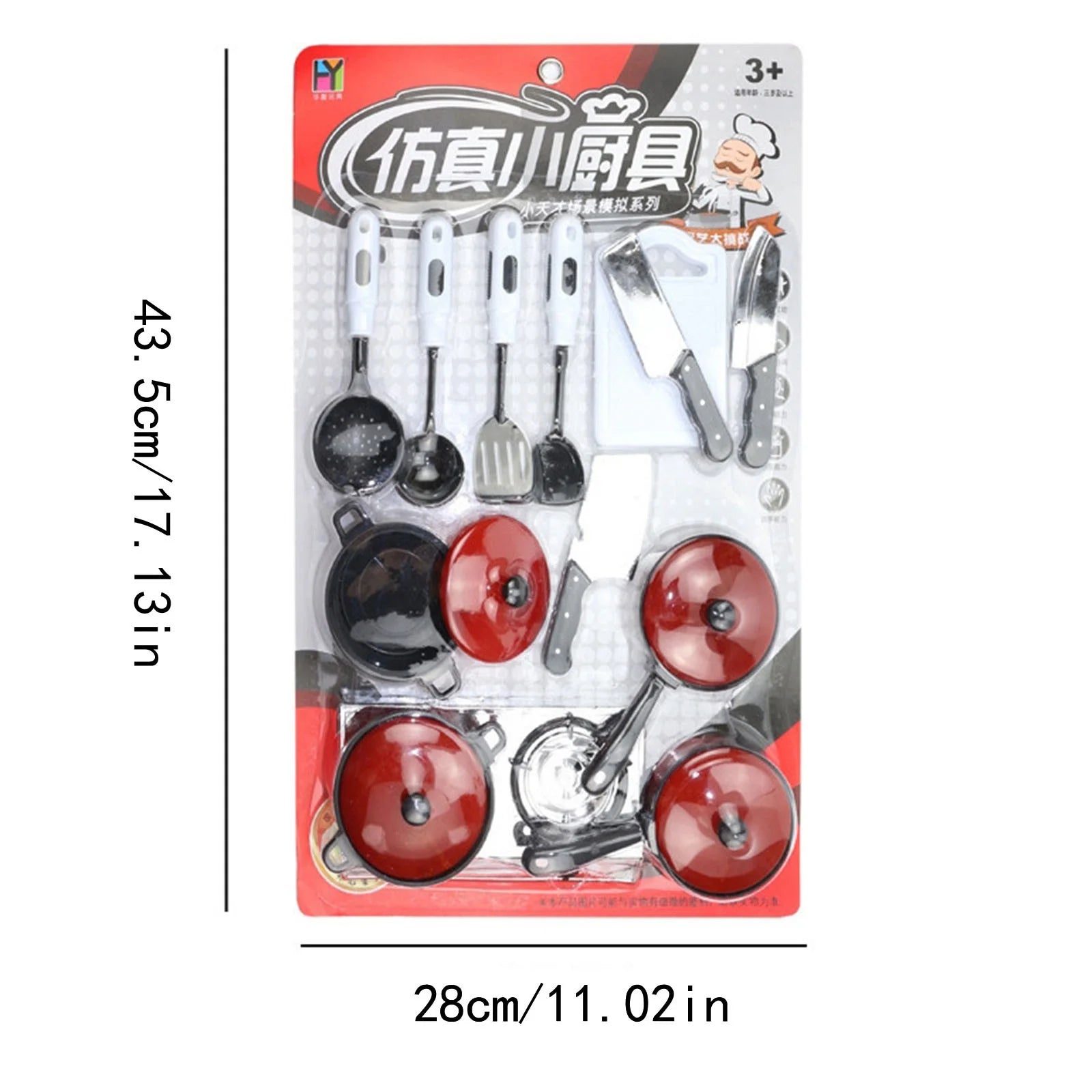 13Pcs Pretend Play Kitchen Toy with Cookware M528