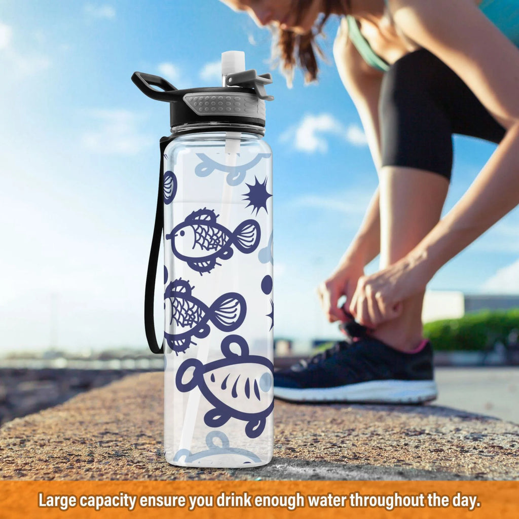32oz Tritan Leakproof Clear Sports Water Bottle U133