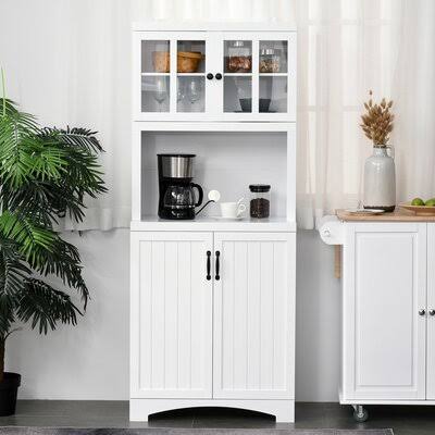 White Kitchen Pantry Hutch Cupboard T444