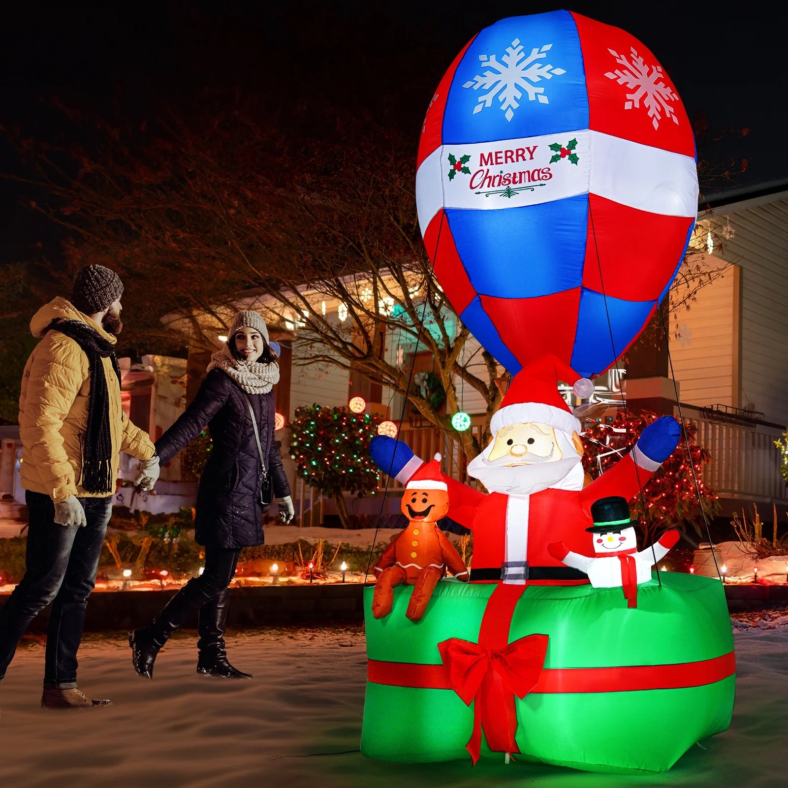LED Lighted Santa Christmas Inflatables Yard Decoration B363741