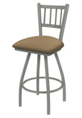 Swivel Bar Stool with Anodized Nickel Finish and Canter Sand Seat O307349