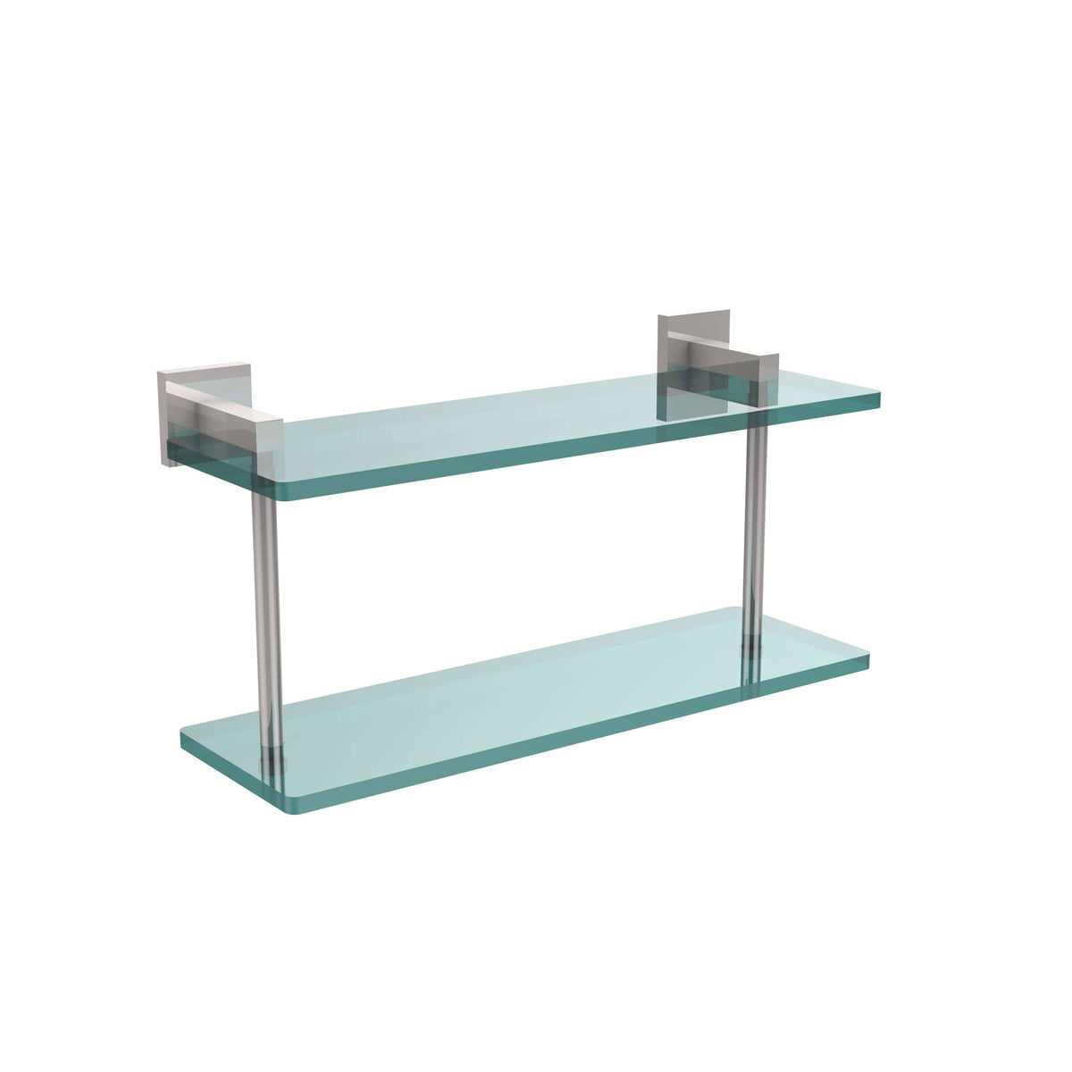 Polished Chrome Two Tiered Glass Shelf R473749
