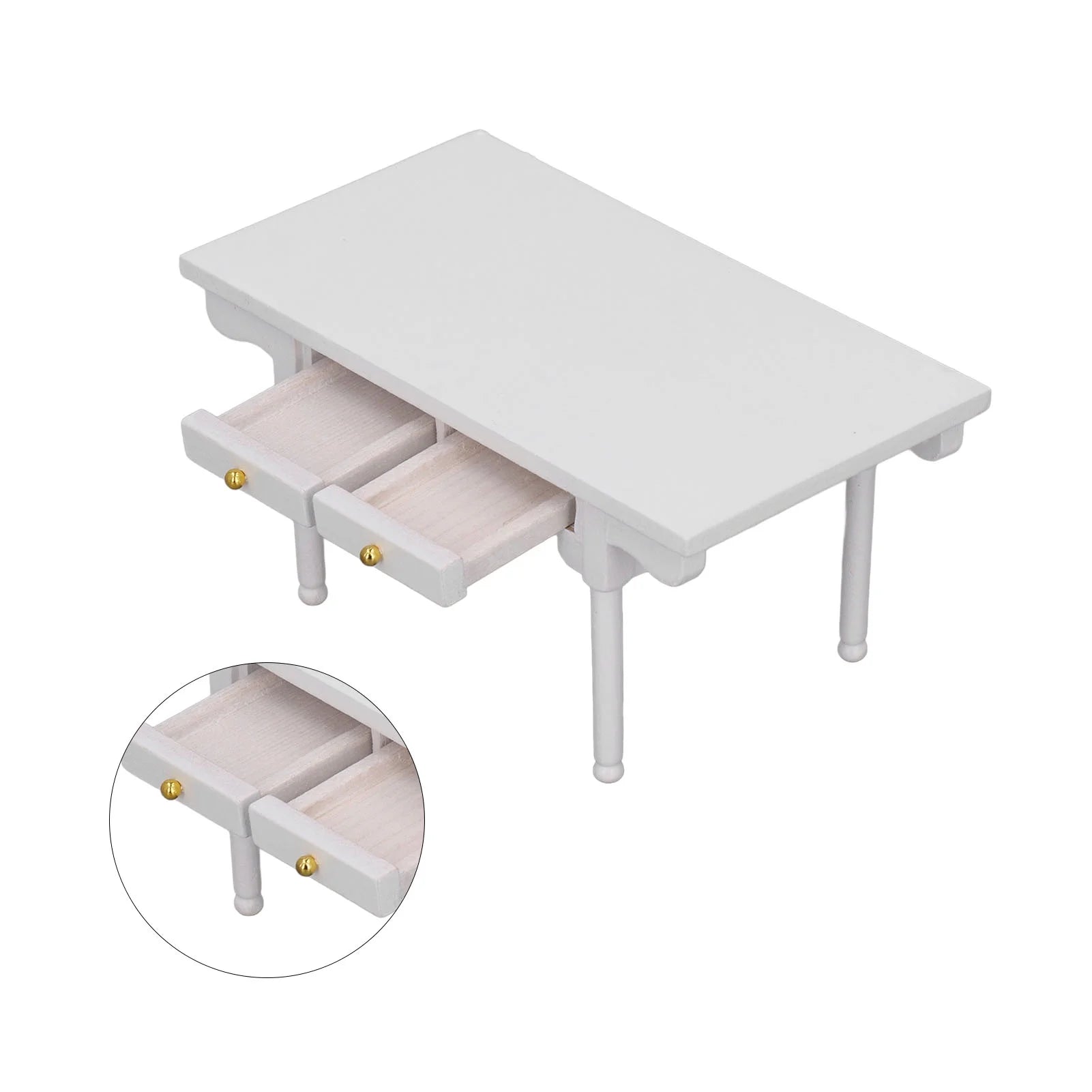 12 Desk Wooden Miniature Table Dollhouse Furniture W870