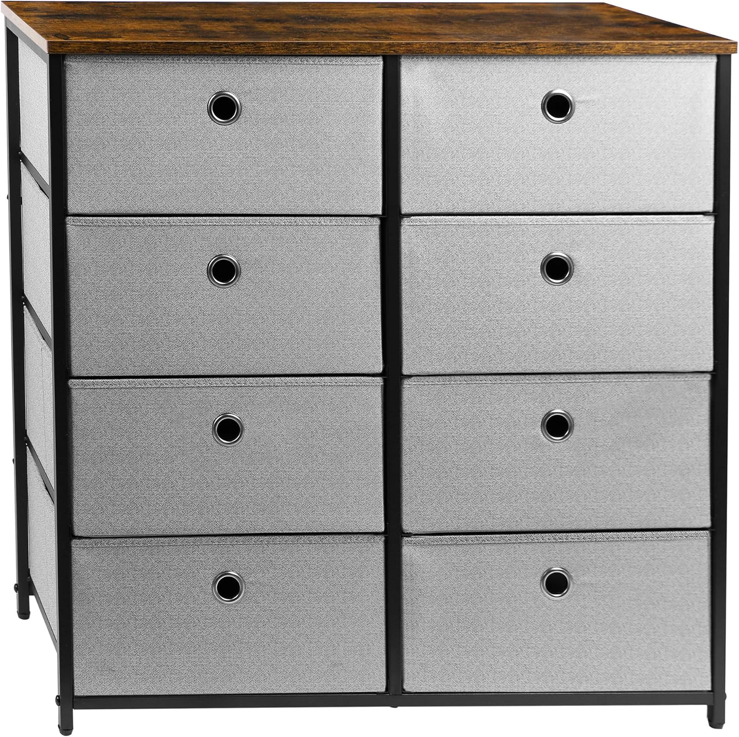 White 8 Drawer Fabric Dresser N531680