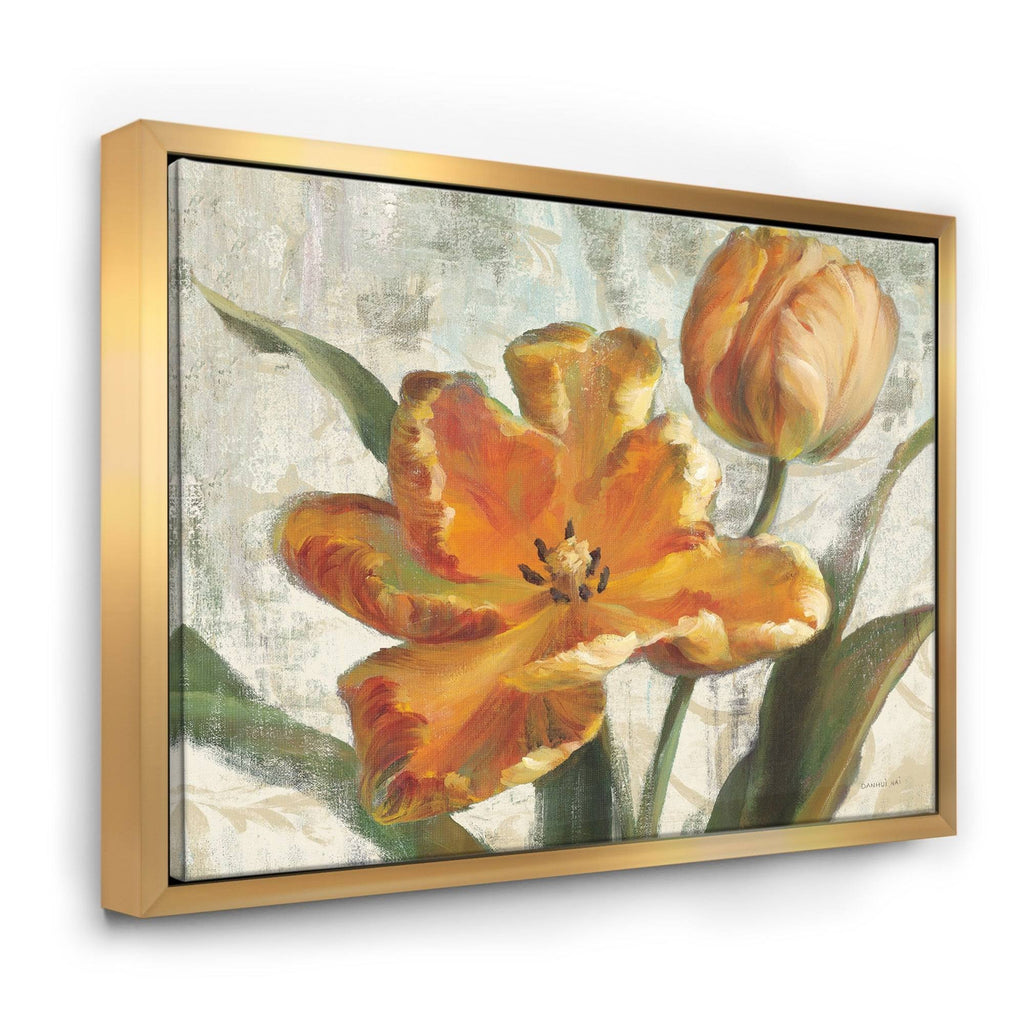 Green Ivory Framed Canvas - 44 in. Wide x 34 in. High - Gold R895920