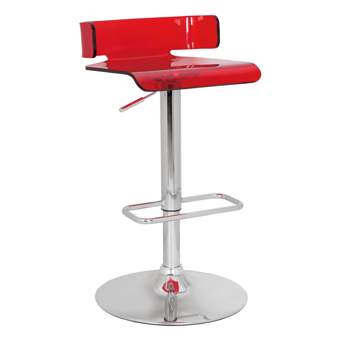 Adjustable Swivel Stool Red Chrome G5526