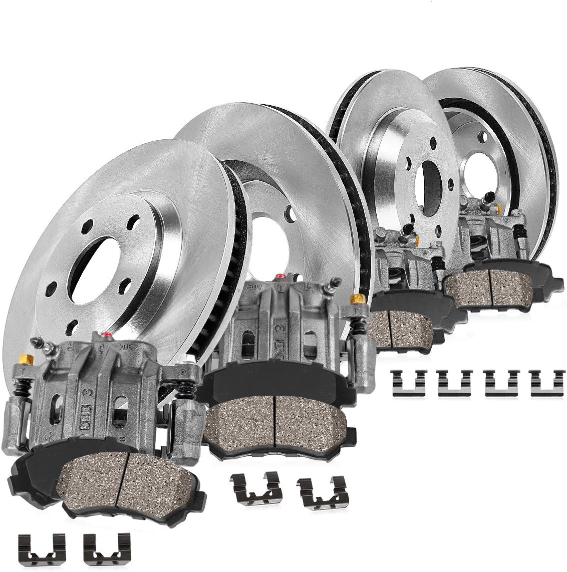 4 Calipers 4 Rotors 8 Ceramic Pads Kit K786640