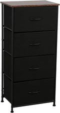 Black/Rustic Brown 4 Drawer Fabric Dresser H586703