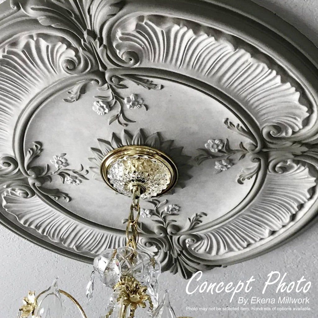 Large Floral Ceiling Medallion (Brass) V459