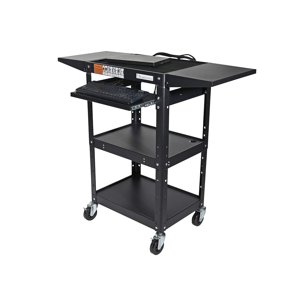Black Metal Rolling Storage Cart with Adjustable Shelves T8975