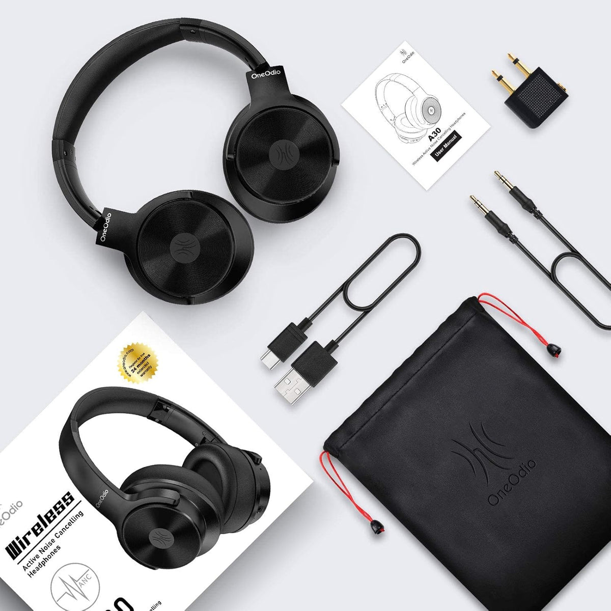Hybrid Noise Cancelling Bluetooth Over Ear Headphones, Pack of 2 N929219