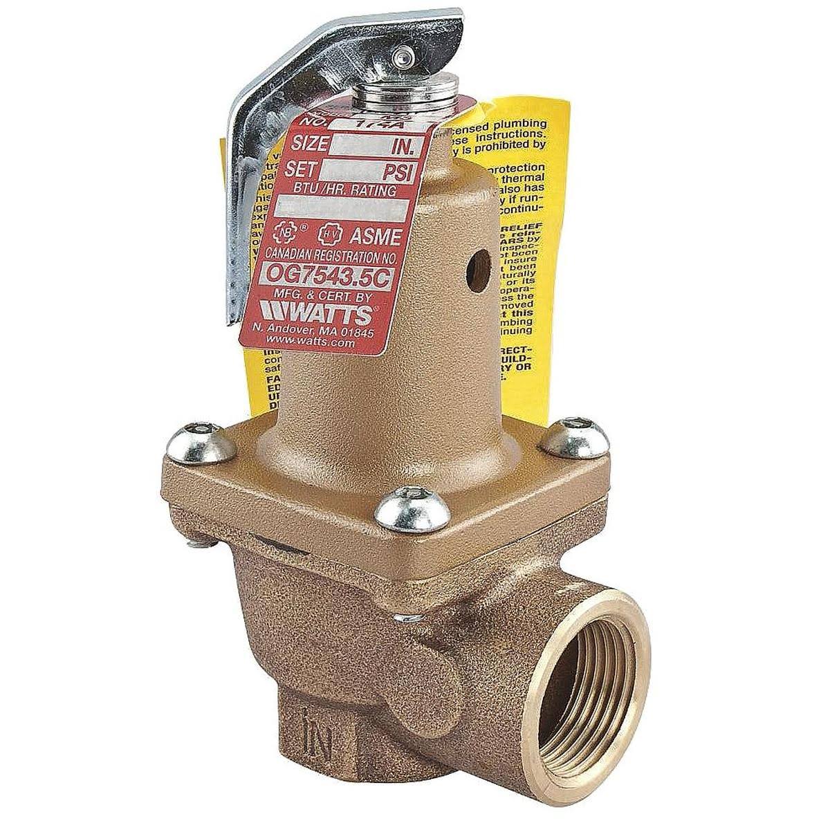 1 1/4 In 75 psi Bronze Safety Relief Valve V6173