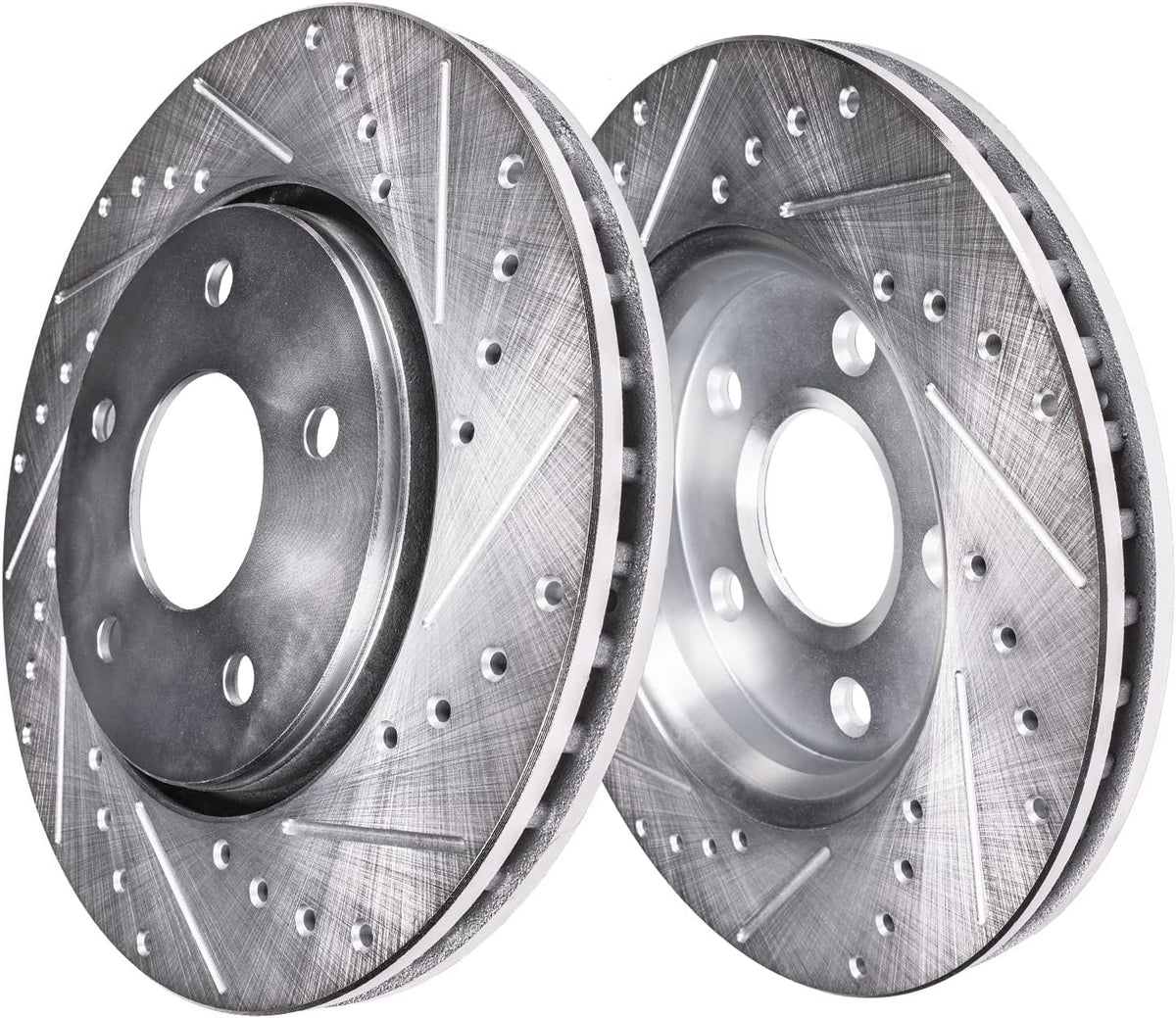 Front Rear Drilled & Slotted Rotors + Brake Pads Replacement 10pc Set D7866