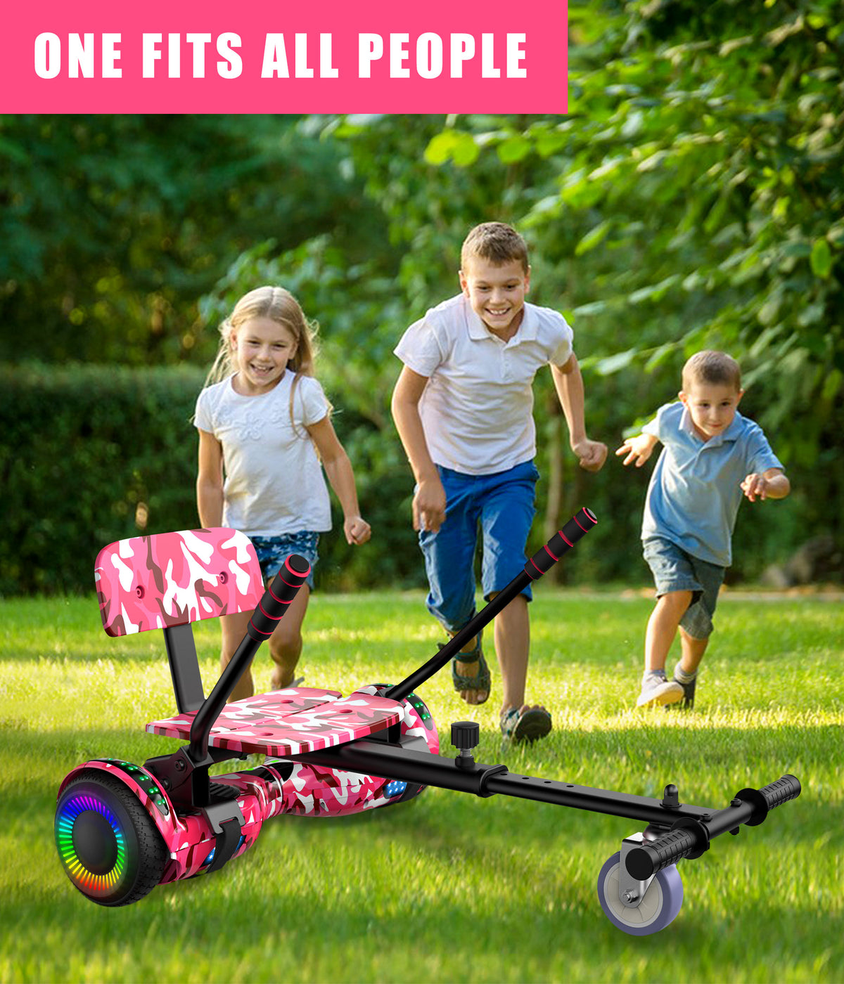 Camo Pink Hoverboard with Hoverkart Set O613
