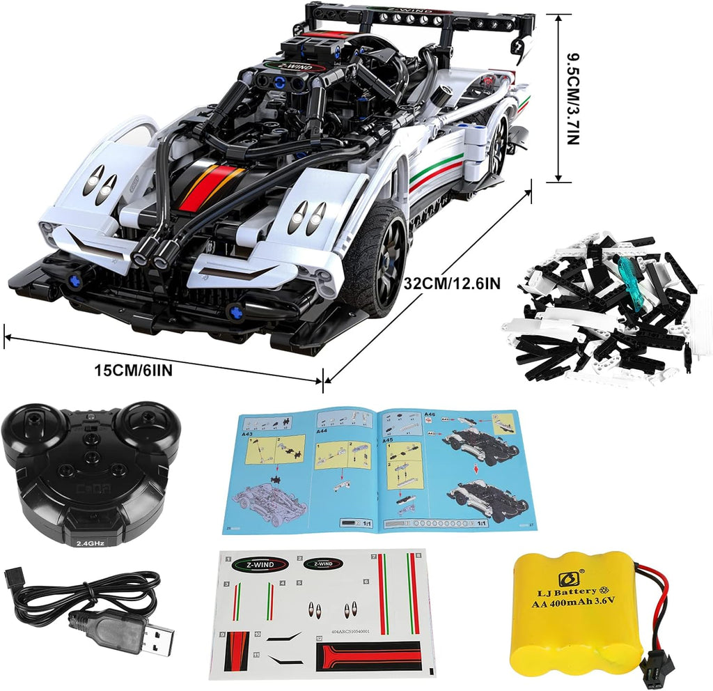 Rechargeable RC & APP Controlled Model Car Building Kit U9067