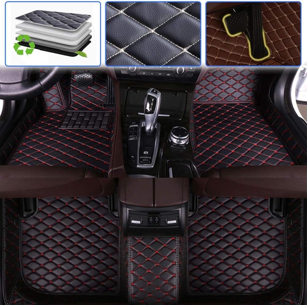 Beige Leather Car Floor Mats Front & Rear Set J834