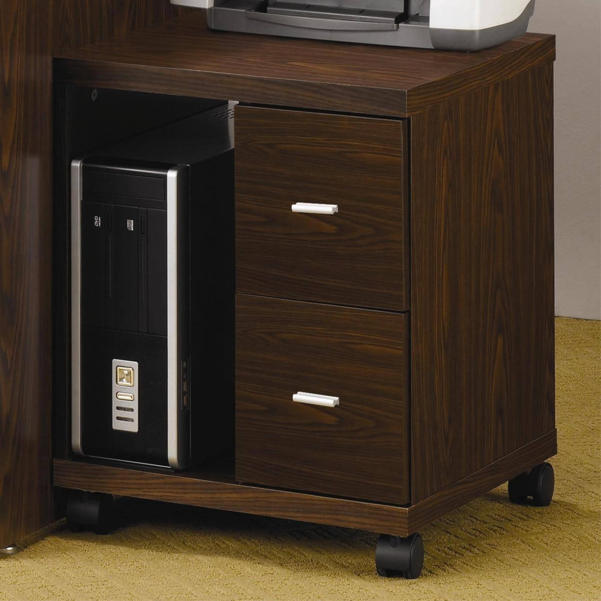 2-Drawers Brown CPU Stand W958
