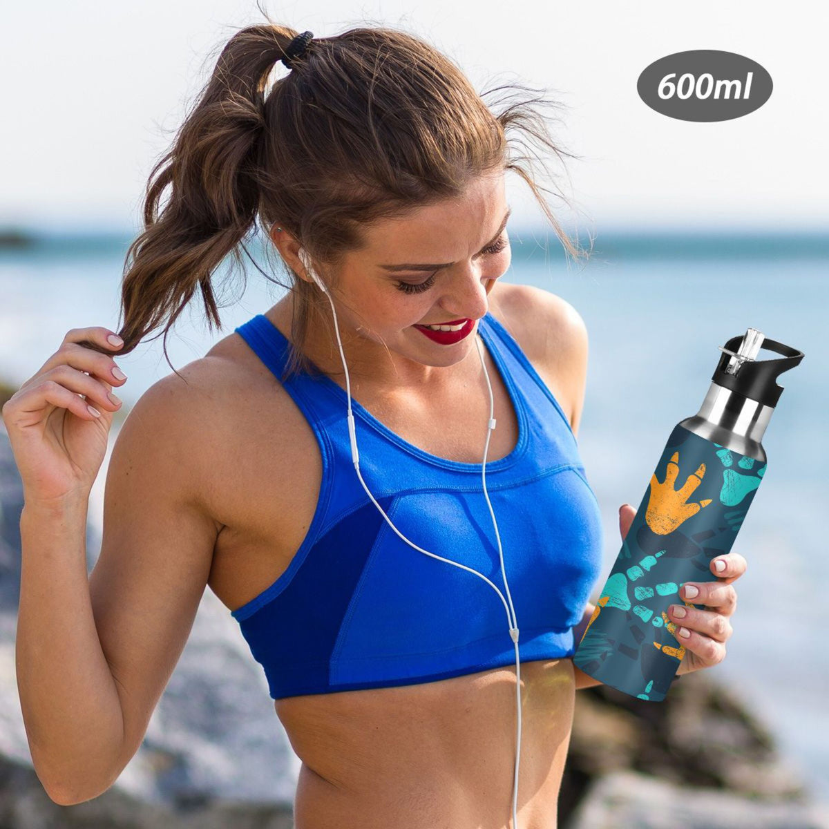 Stainless Steel Insulated Water Bottle with Straw Lid D65381