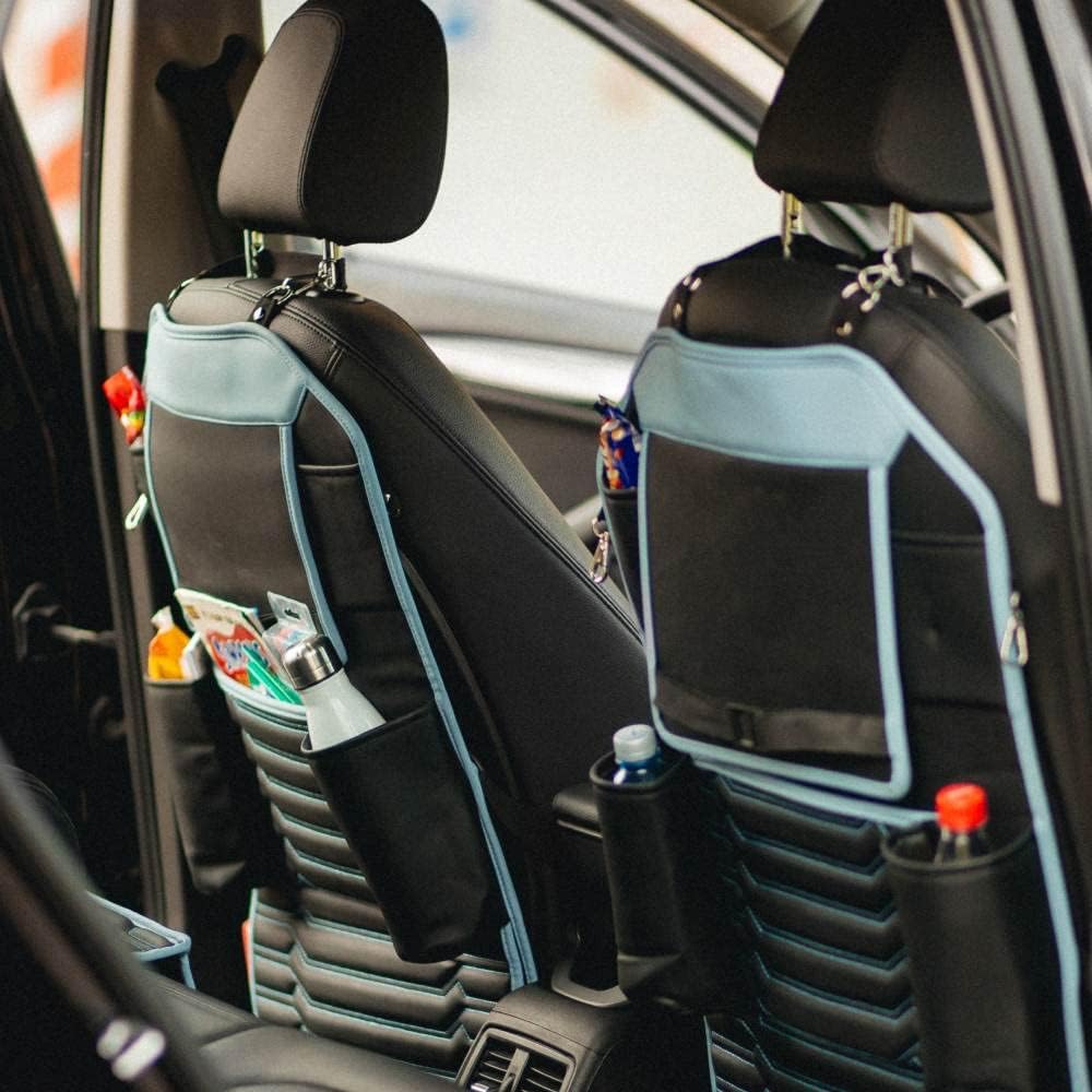 Black Navy Blue Pack of 2 Car Seat Organizer K138935